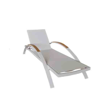 Slika ALUMINIJUMSKA BELA LEZALJKA NERO 195 X 65 X 30 CM